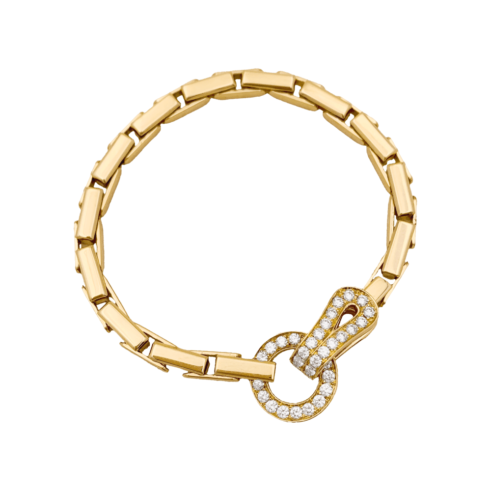 Bracelet Maille CARTIER "Agrafe" en or jaune et diamants - Castafiore