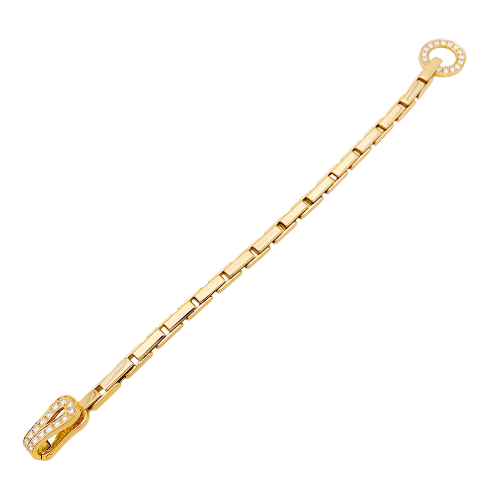 Bracelet Maille CARTIER "Agrafe" en or jaune et diamants - Castafiore