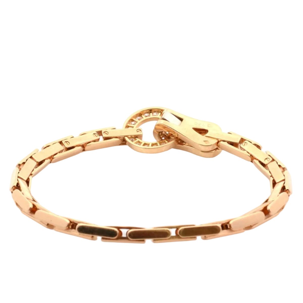 Bracelet Maille CARTIER "Agrafe" en or jaune et diamants - Castafiore