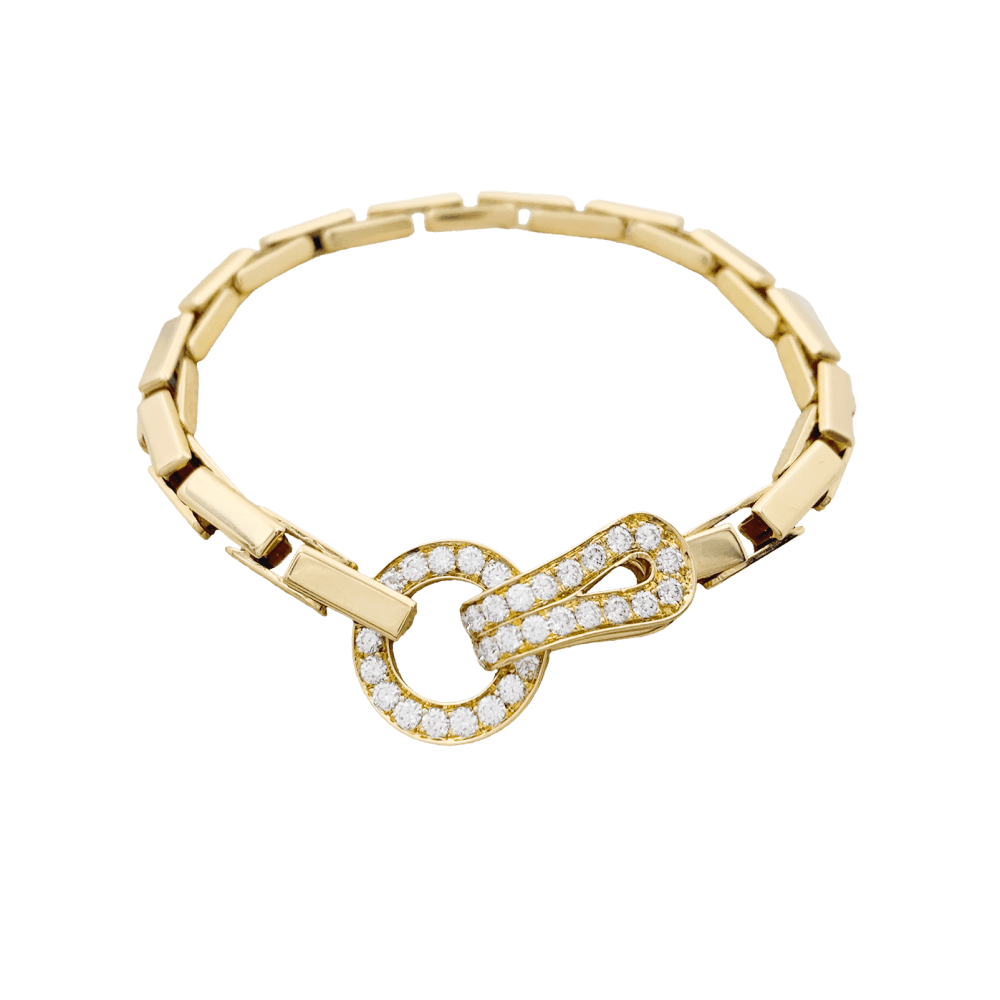Bracelet Maille CARTIER "Agrafe" en or jaune et diamants - Castafiore