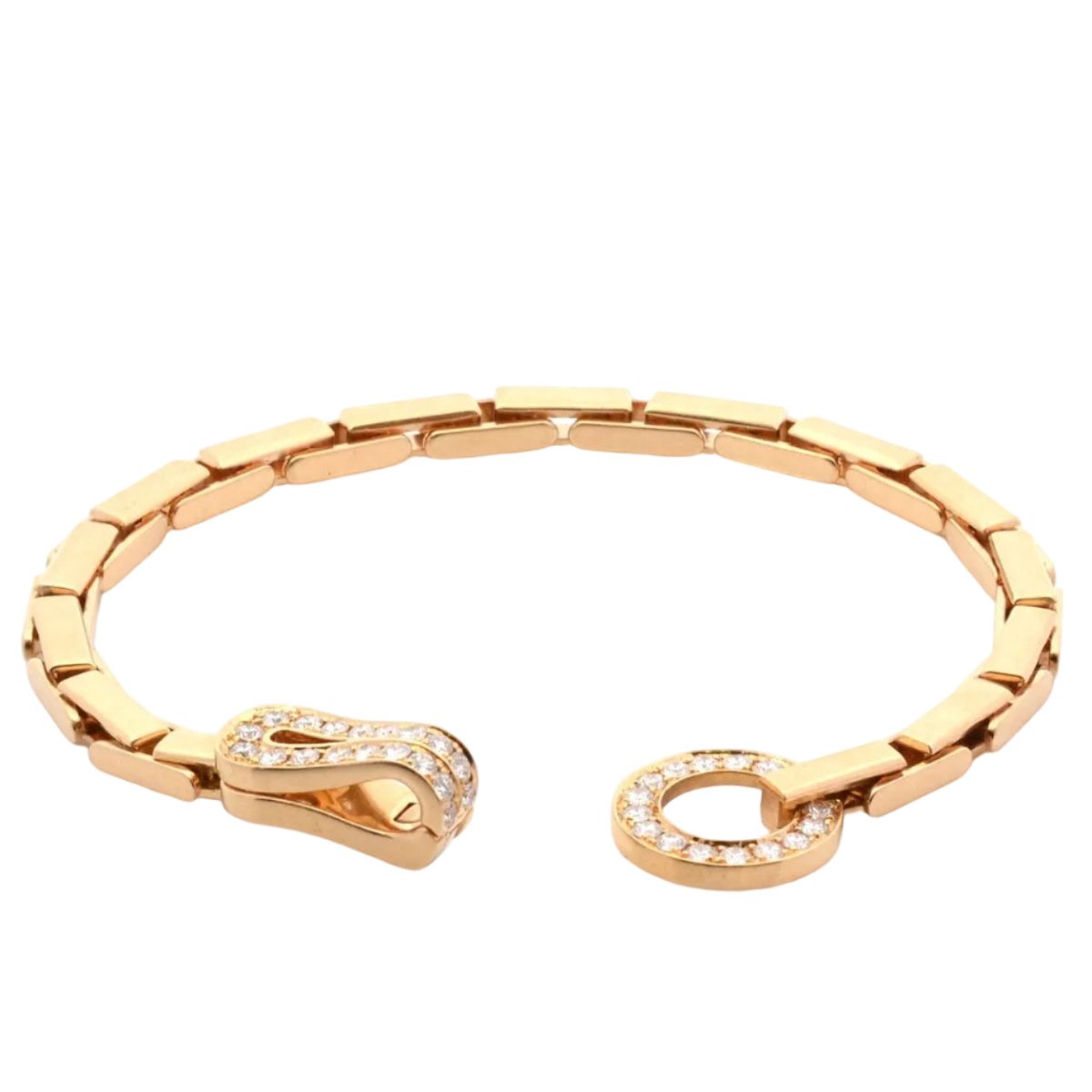 Bracelet Maille CARTIER "Agrafe" en or jaune et diamants - Castafiore
