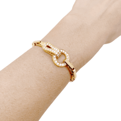 Bracelet Maille CARTIER "Agrafe" en or jaune et diamants - Castafiore