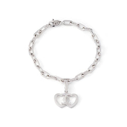 Bracelet Maille CARTIER Coeur en or blanc - Castafiore