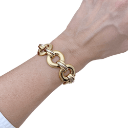 Bracelet Maille CARTIER "Liens Croisés Trinity" en or jaune, or rose et or blanc - Castafiore