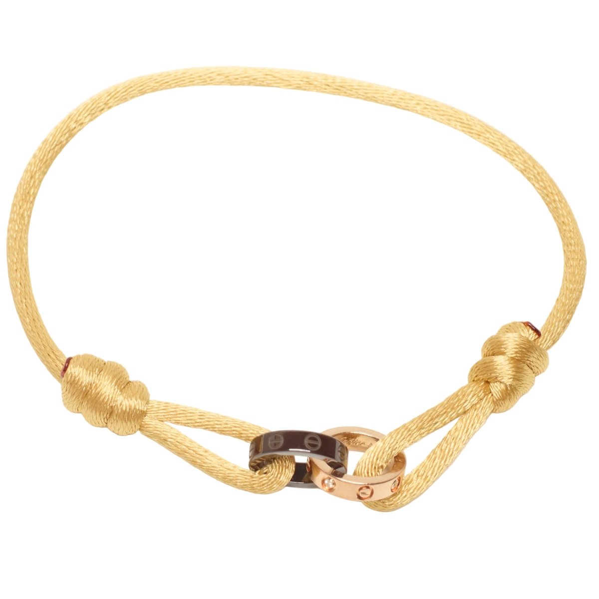 Bracelet Maille CARTIER "Love" en or rose, céramique et diamants - Castafiore