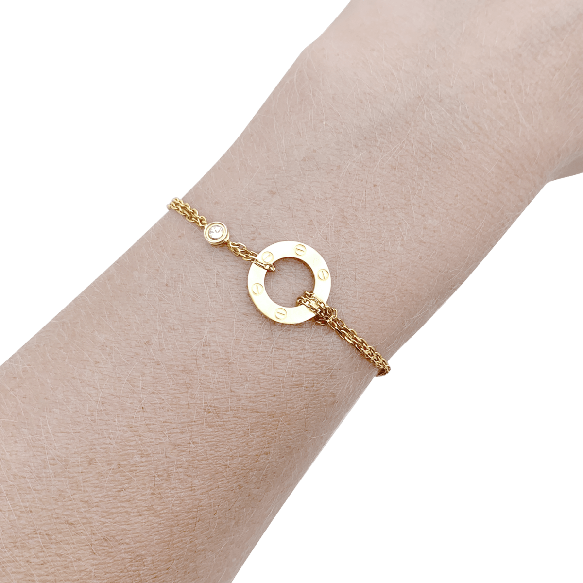 Bracelet Maille CARTIER "Love" en or rose et diamants - Castafiore