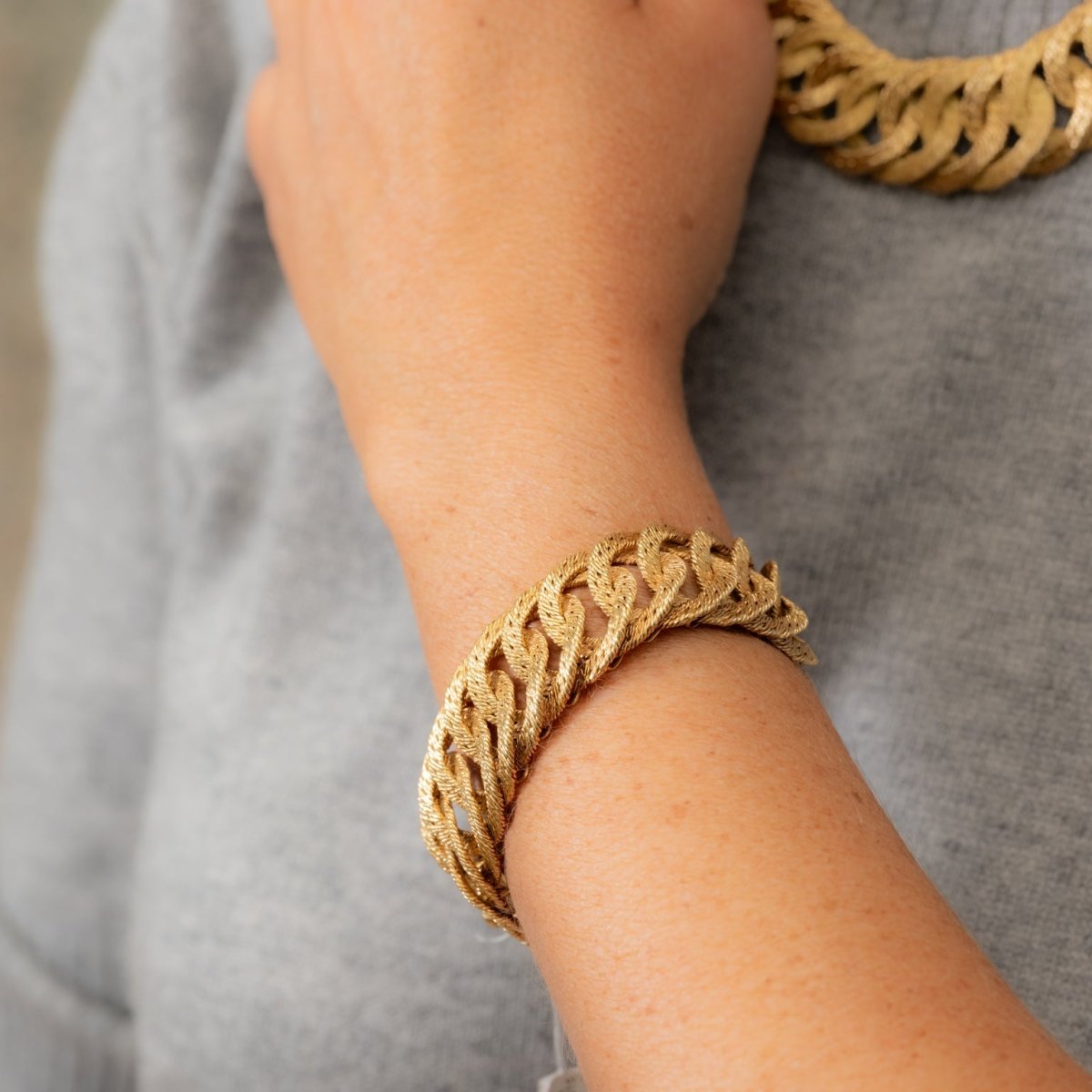 Bracelet Maille CARTIER par GEORGES LENFANT en or jaune - Castafiore