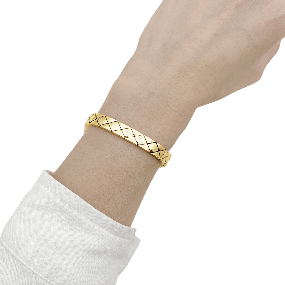 Bracelet Chanel, "Matelassé", yellow gold.