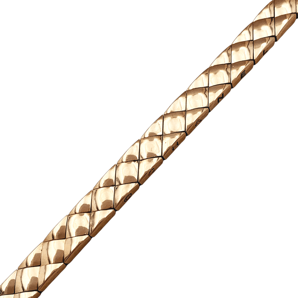 Bracelet Chanel, "Matelassé", yellow gold.