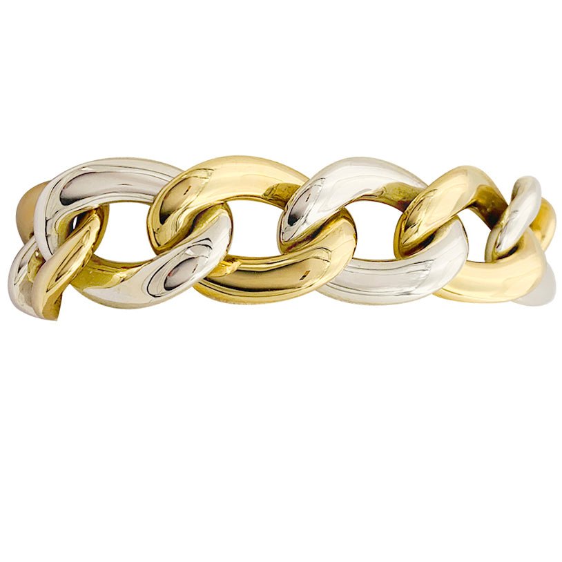 Bracelet Maille CHAUMET "gros maillons" en deux tons d'or - Castafiore