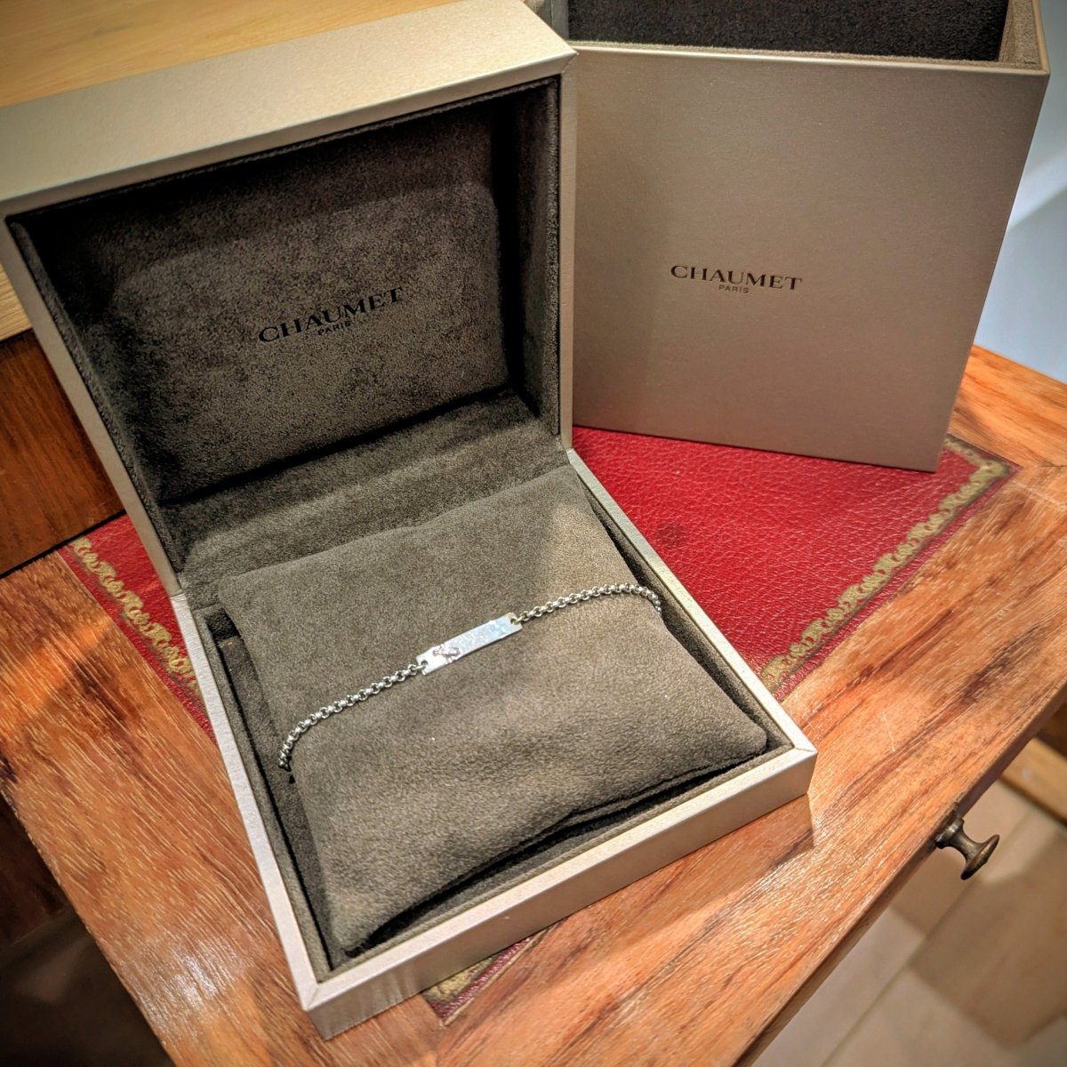 Bracelet Maille CHAUMET "Lien" en or blanc et diamants - Castafiore