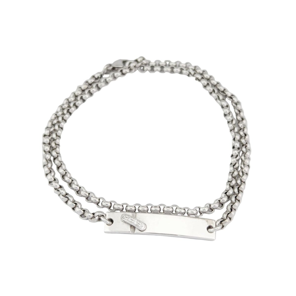 Bracelet Maille CHAUMET "Lien" en or blanc et diamants - Castafiore