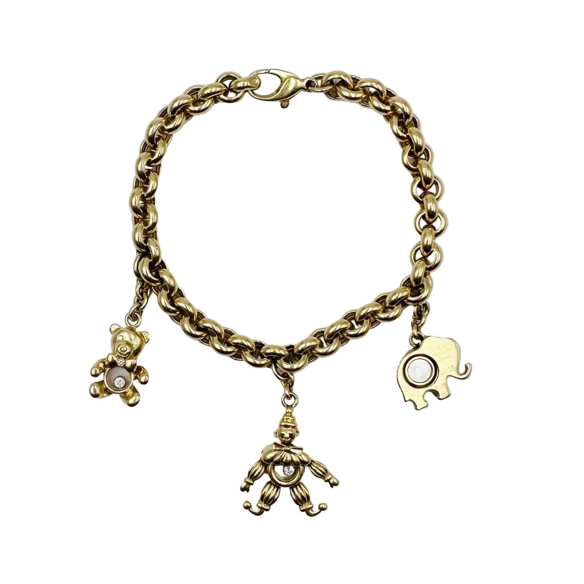 Bracelet Maille CHOPARD "Happy Diamonds" en or jaune et diamants - Castafiore