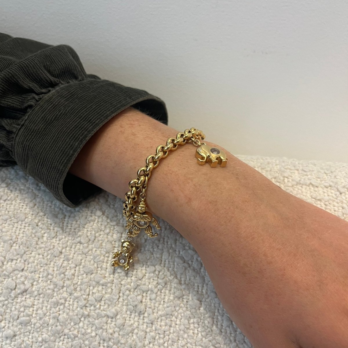 Bracelet Maille CHOPARD "Happy Diamonds" en or jaune et diamants - Castafiore