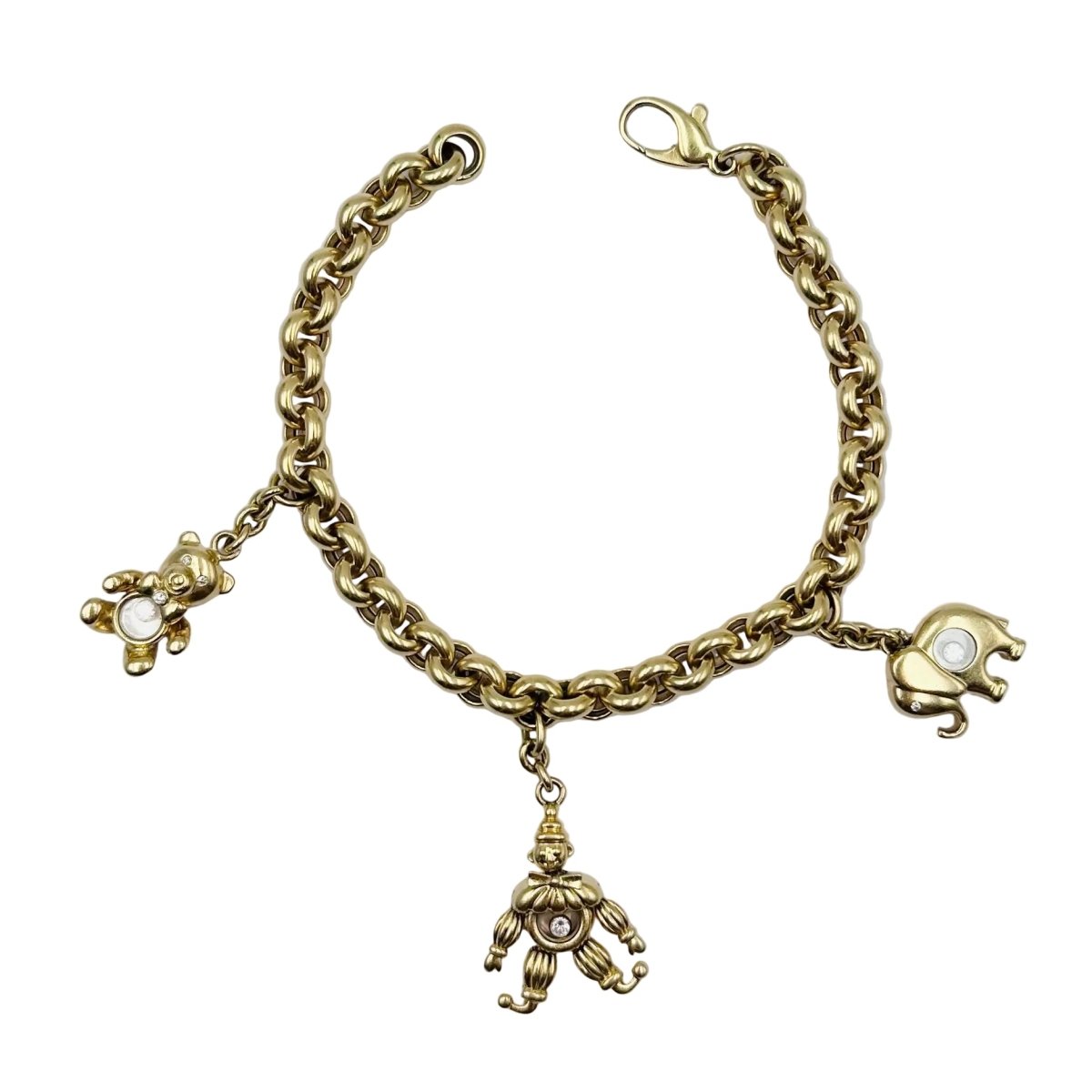 Bracelet Maille CHOPARD "Happy Diamonds" en or jaune et diamants - Castafiore