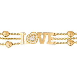 Bracelet Maille CHOPARD "Love Happy Diamonds" en or jaune et diamants - Castafiore