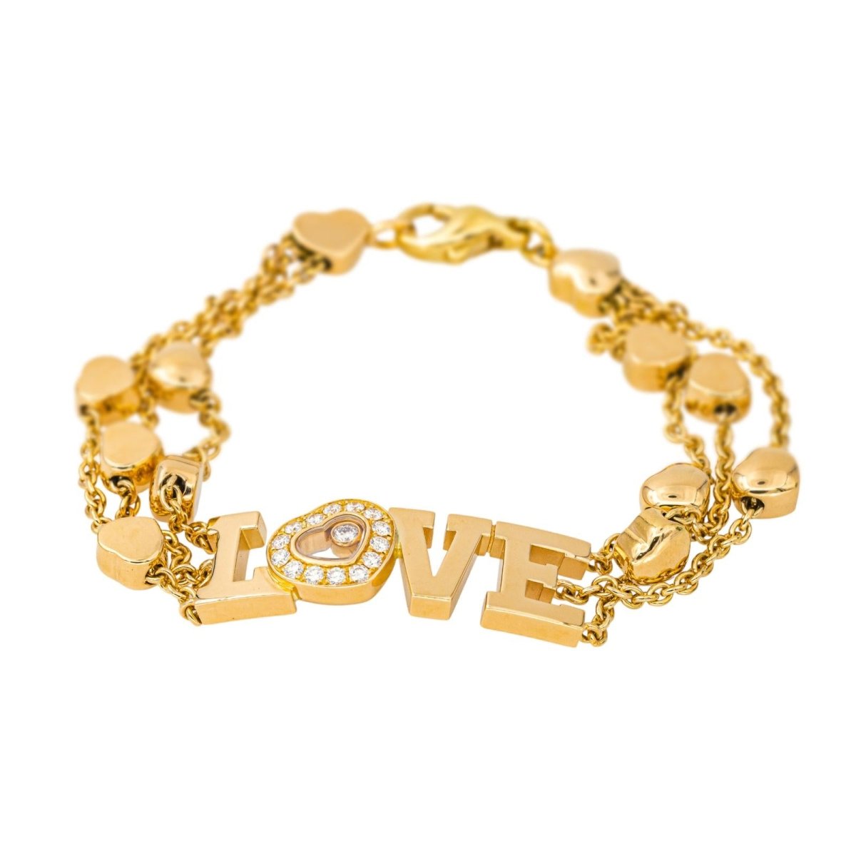Bracelet Maille CHOPARD "Love Happy Diamonds" en or jaune et diamants - Castafiore