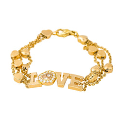 Bracelet Maille CHOPARD "Love Happy Diamonds" en or jaune et diamants - Castafiore