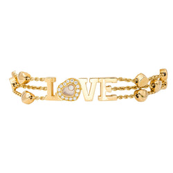 Bracelet Maille CHOPARD "Love Happy Diamonds" en or jaune et diamants - Castafiore