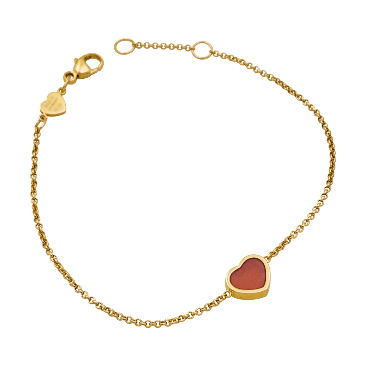 Bracelet Maille CHOPARD "My Happy Heart" en or rose et cornaline - Castafiore