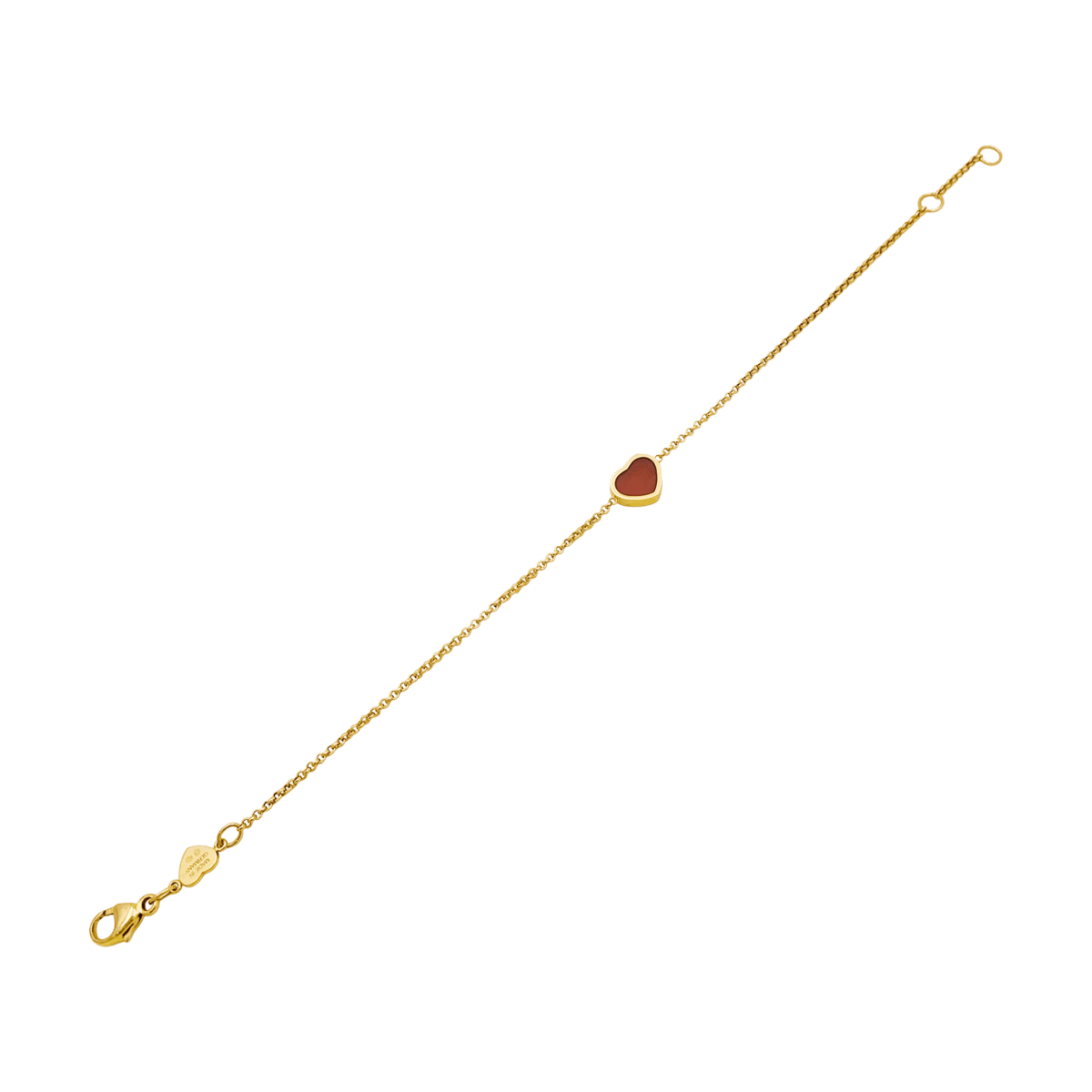 Bracelet Maille CHOPARD "My Happy Heart" en or rose et cornaline - Castafiore