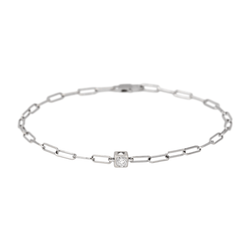 Bracelet Maille DINH VAN "Le Cube" en or blanc et diamant - Castafiore