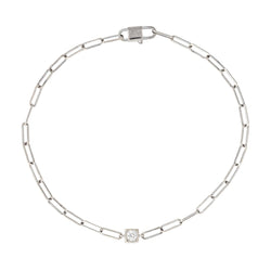 Bracelet Maille DINH VAN "Le Cube" en or blanc et diamant - Castafiore
