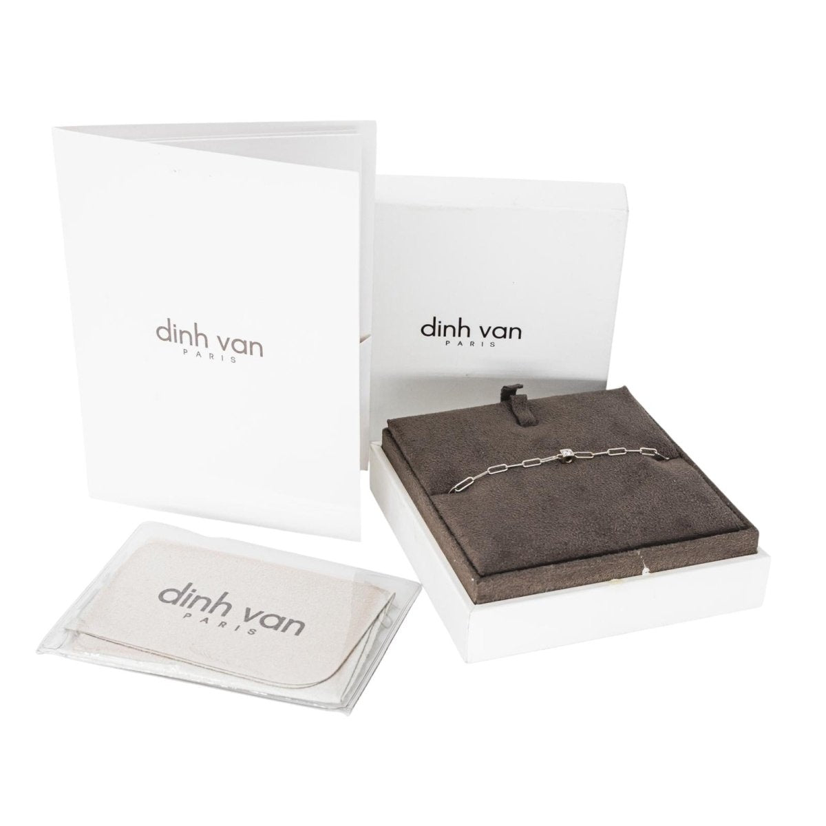 Bracelet Maille DINH VAN "Le Cube" en or blanc et diamant - Castafiore