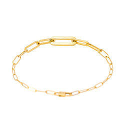 Bracelet Maille DINH VAN "Maillon" en or jaune et diamants - Castafiore