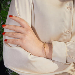 Bracelet Maille DINH VAN "Maillon" en or jaune et diamants - Castafiore