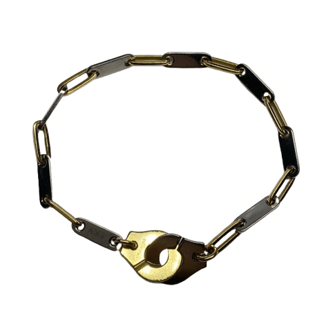 Bracelet Maille DINH VAN "Menottes" en or jaune et acier - Castafiore