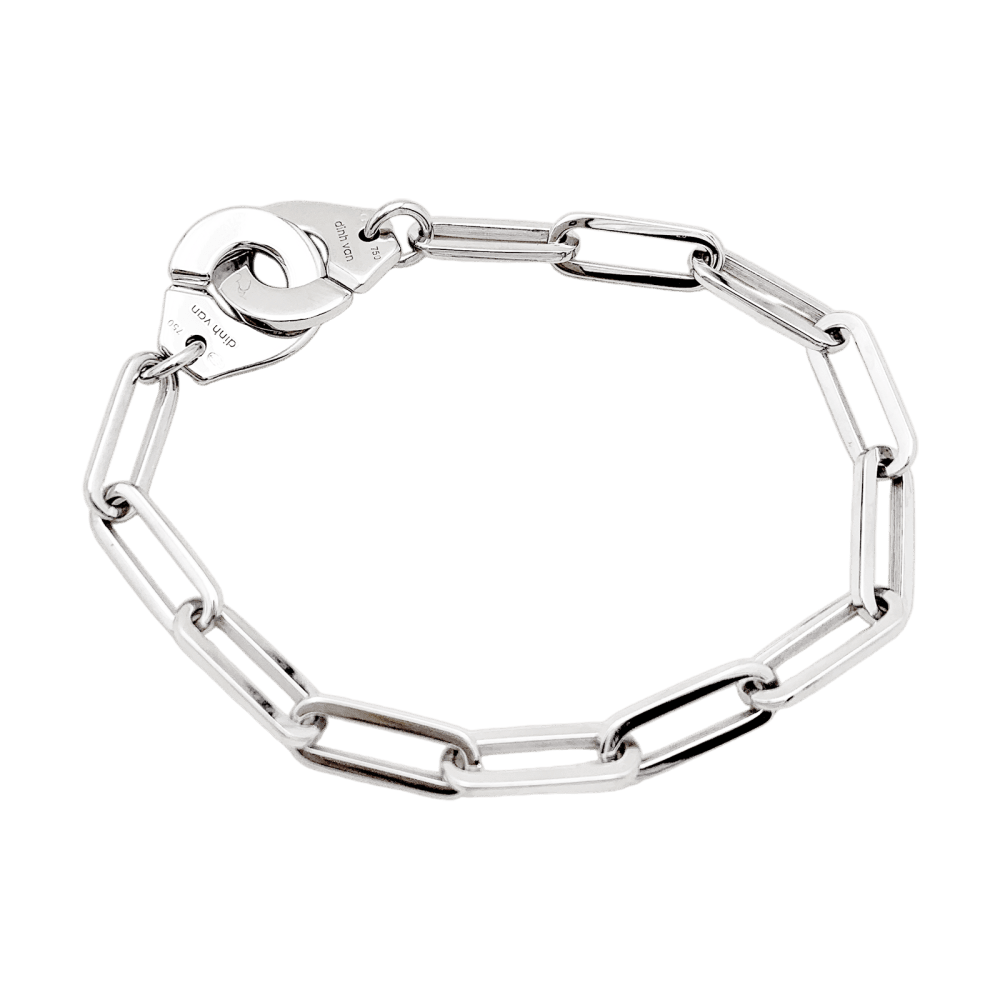 Bracelet Dinh Van, "Handcuffs", white gold and diamonds.
