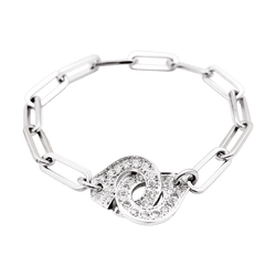 Bracelet Dinh Van, "Handcuffs", white gold and diamonds.