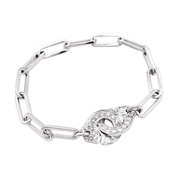 Bracelet Dinh Van, "Handcuffs", white gold and diamonds.