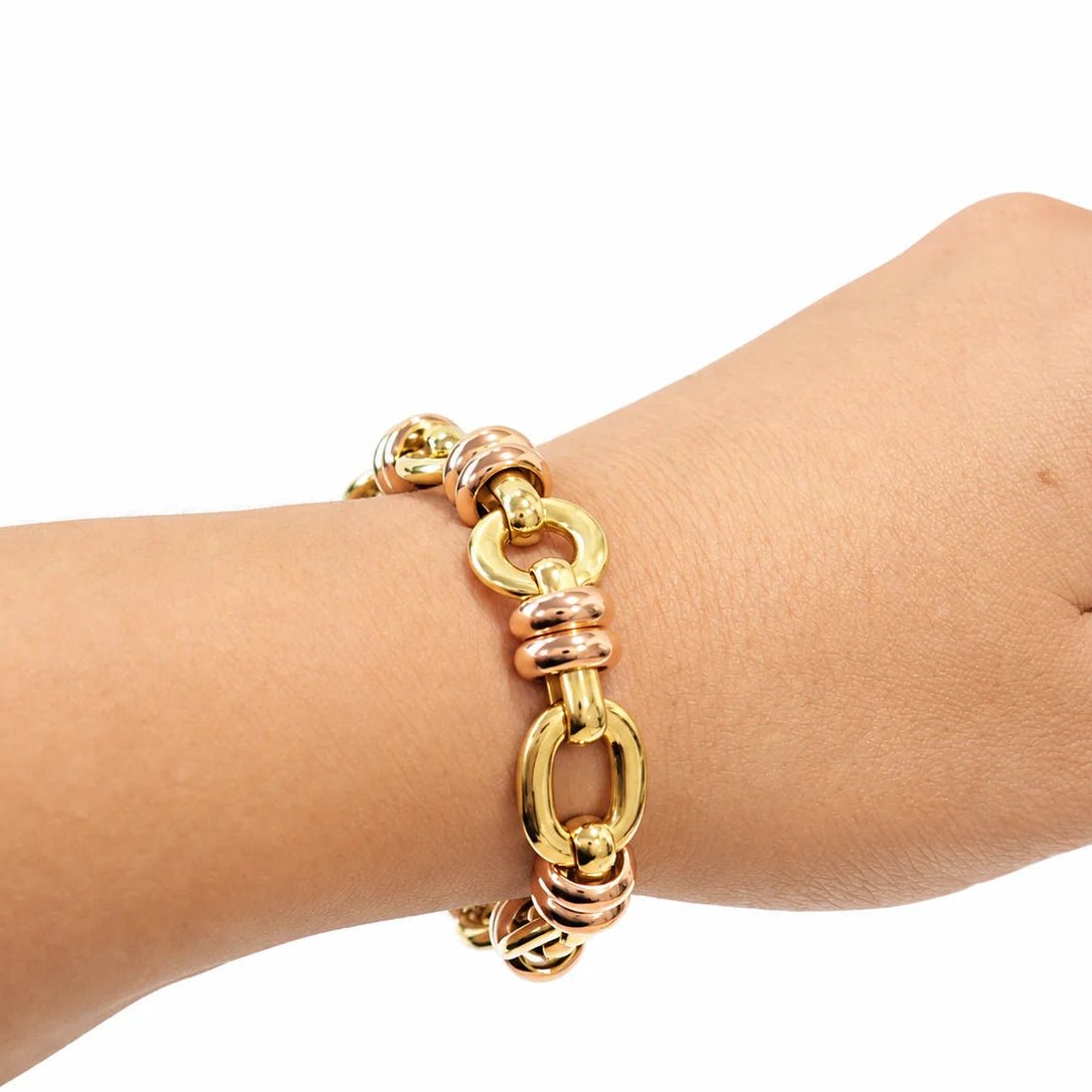 Bracelet Maille "Dolce Vita" en or jaune et or rose - Castafiore