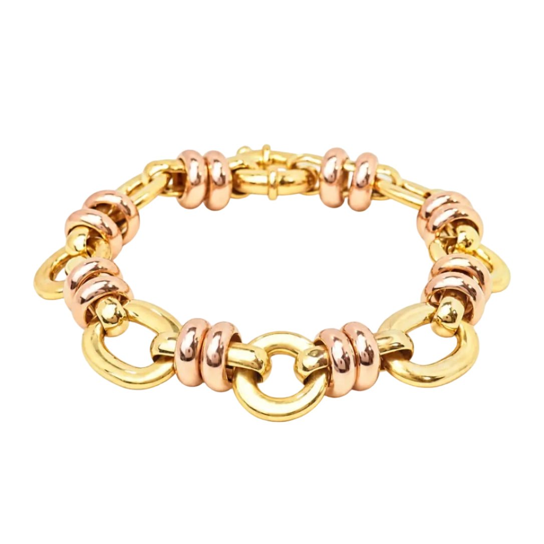 Bracelet Maille "Dolce Vita" en or jaune et or rose - Castafiore