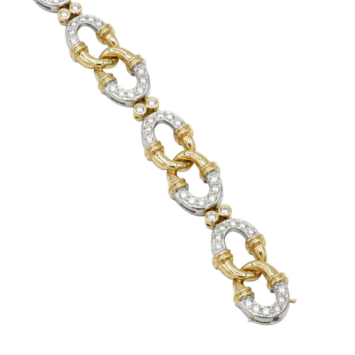 Bracelet Maille en or blanc, or jaune et diamants - Castafiore