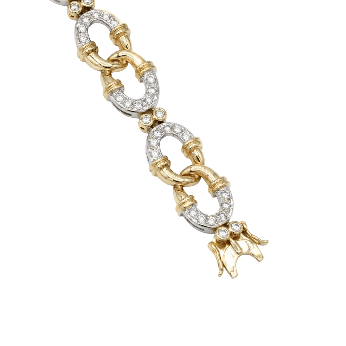 Bracelet Maille en or blanc, or jaune et diamants - Castafiore