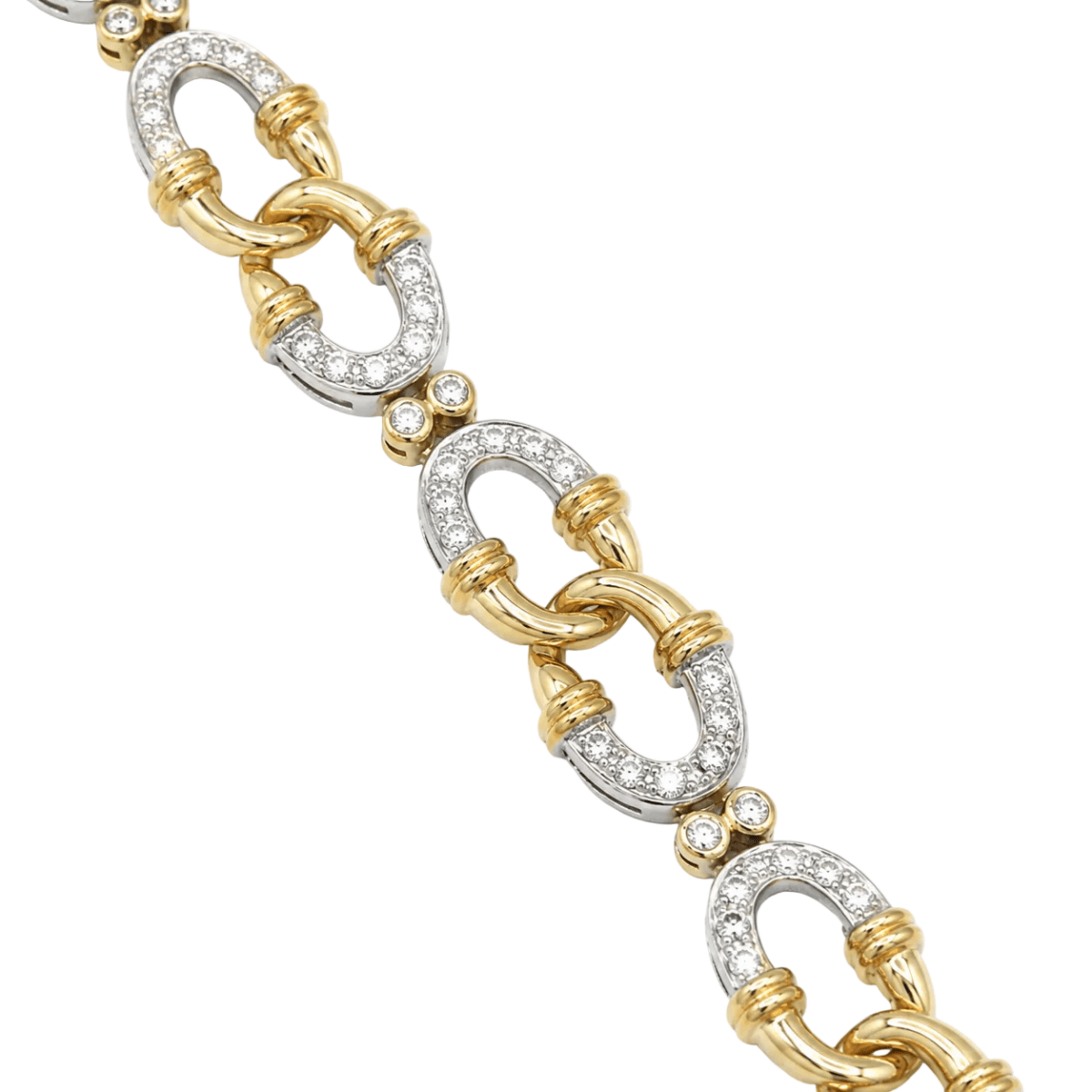 Bracelet Maille en or blanc, or jaune et diamants - Castafiore