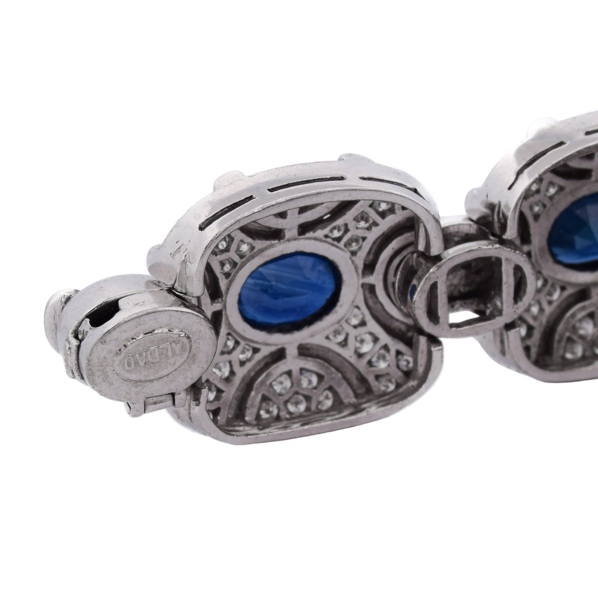Bracelet Maille en or blanc, saphirs et diamants - Castafiore
