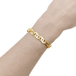 Bracelet yellow gold, tiger's eye mesh.