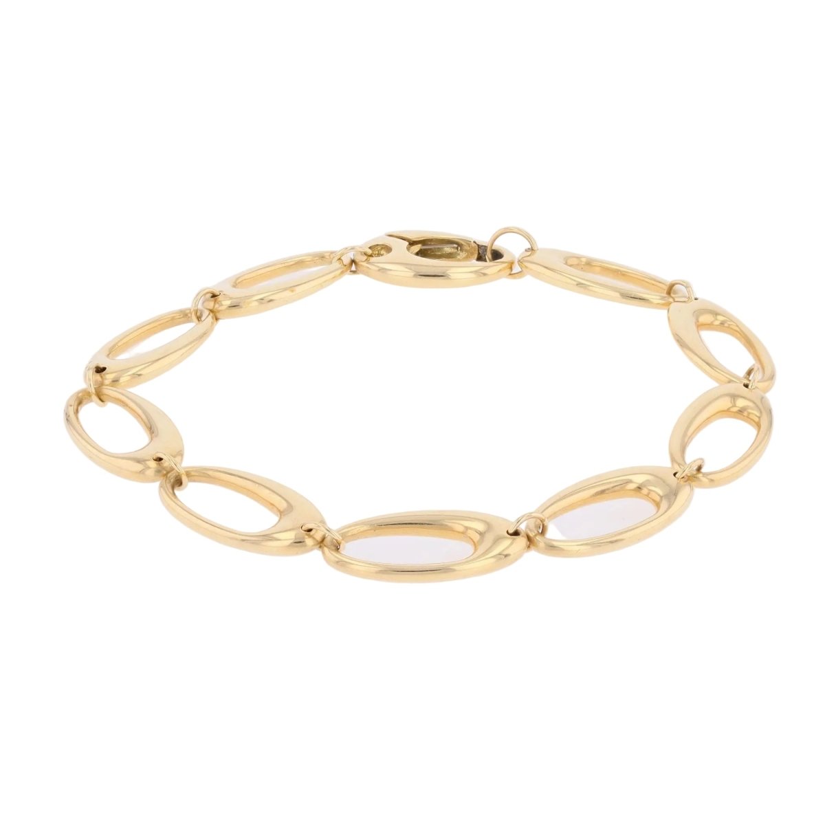 Bracelet in gold with occasional oval links