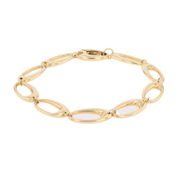 Bracelet in gold with occasional oval links