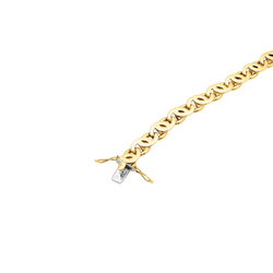 Bracelet yellow gold, tiger's eye mesh.