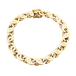 Bracelet yellow gold, tiger's eye mesh.