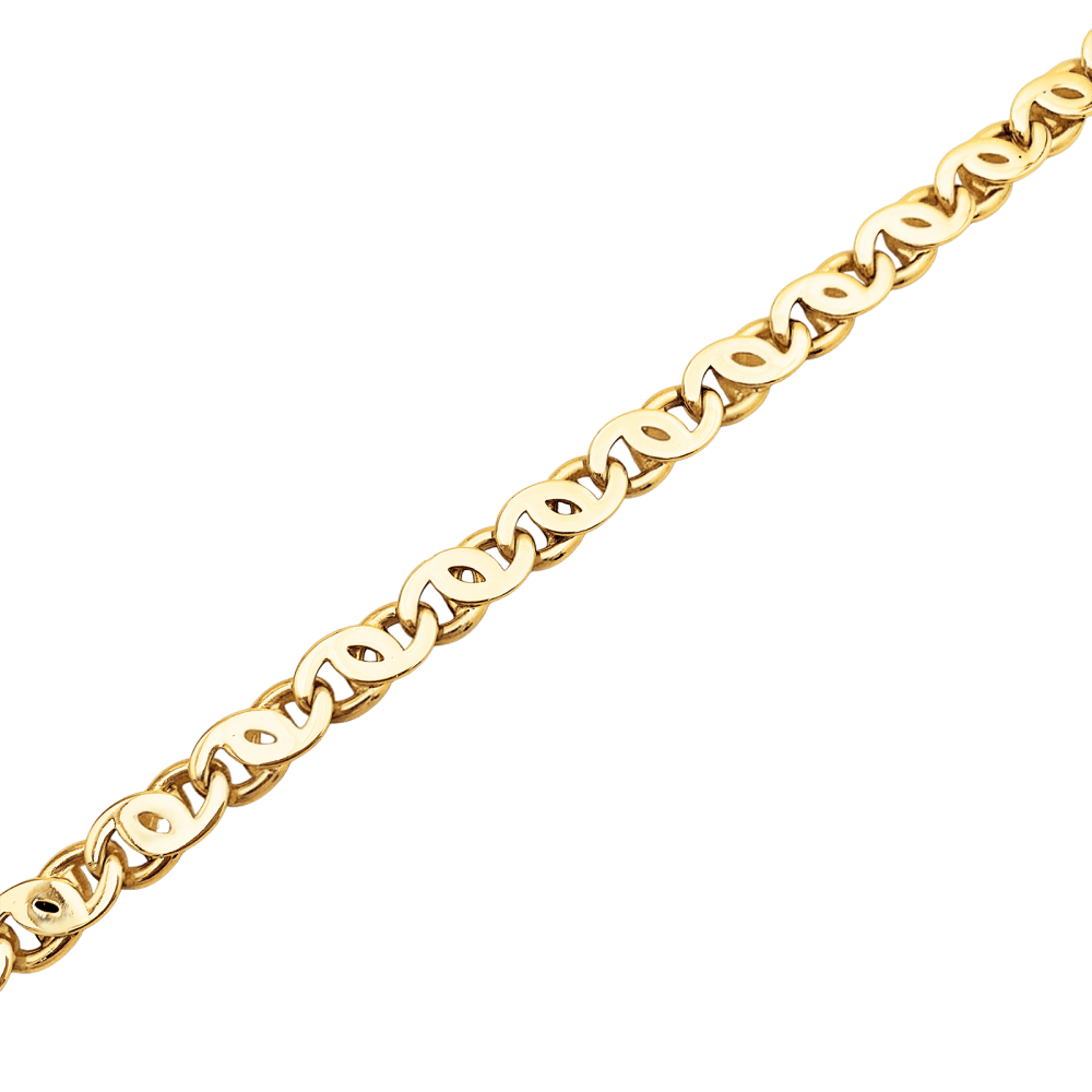 Bracelet yellow gold, tiger's eye mesh.
