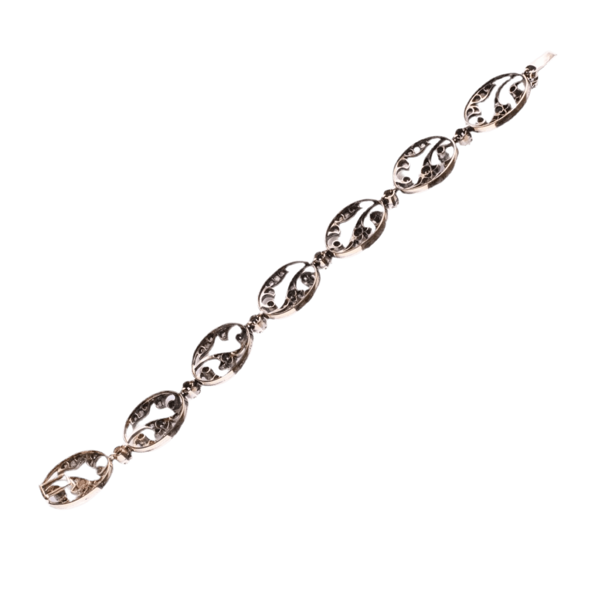 Bracelet Maille en or jaune, argent et diamants - Castafiore