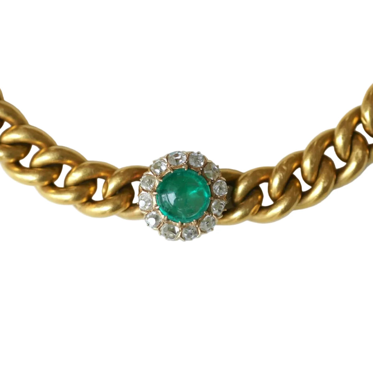 Bracelet Maille en or jaune, émeraude et diamants - Castafiore