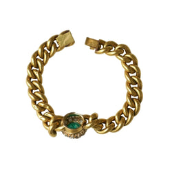 Bracelet Maille en or jaune, émeraude et diamants - Castafiore