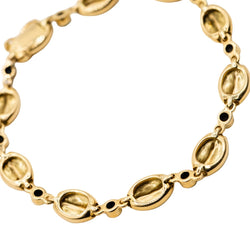 Bracelet Maille en or jaune émeraude, saphir et rubis - Castafiore